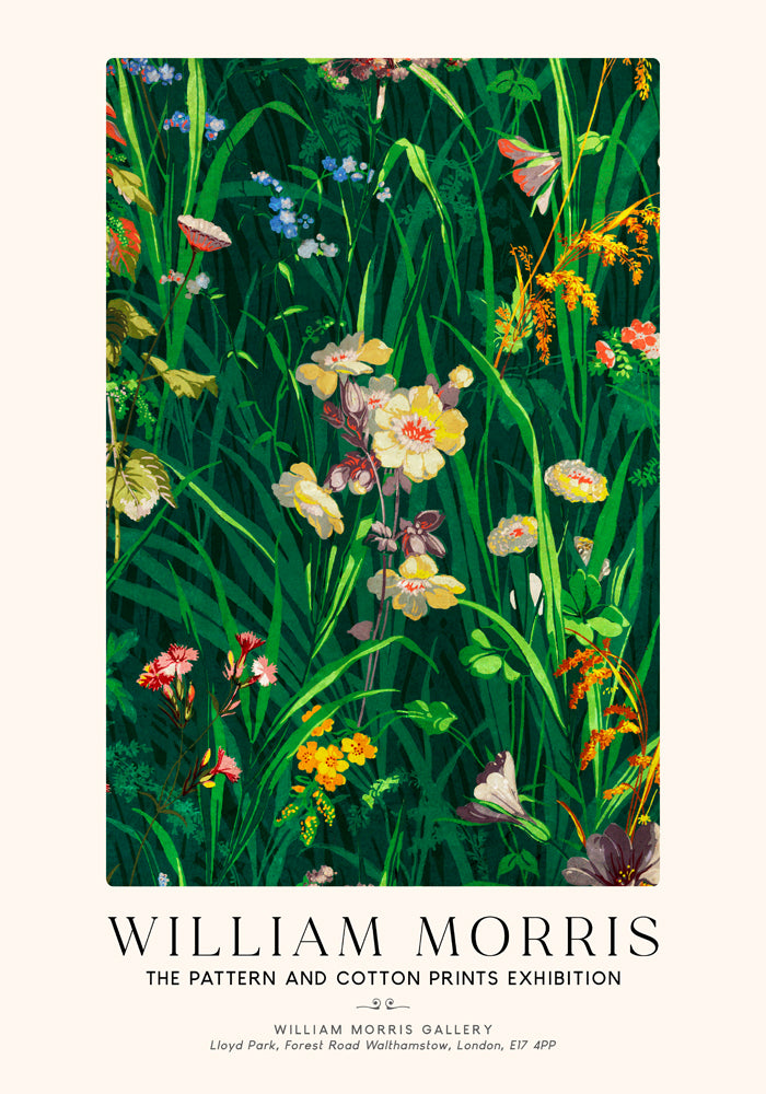 William Morris Grass with Lavender Art Exhibition Poster