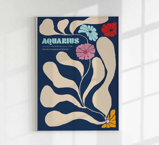 Aquarius Zodiac Sign Poster