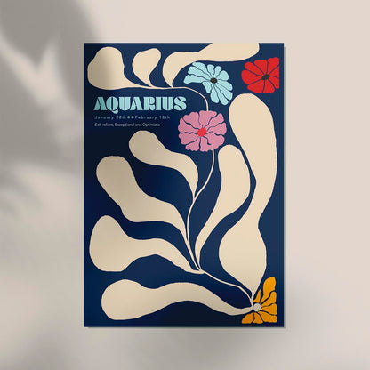 Aquarius Zodiac Sign Poster