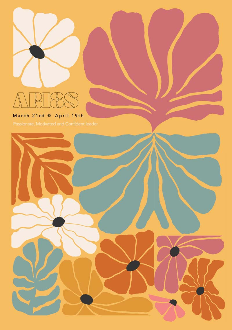 Aries Zodiac Sign Art Poster