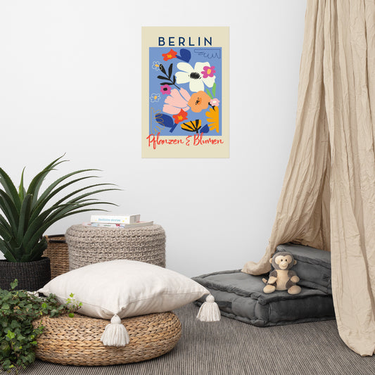Berlin Plants and Flowers Colorful Graphic Art Poster Special Size