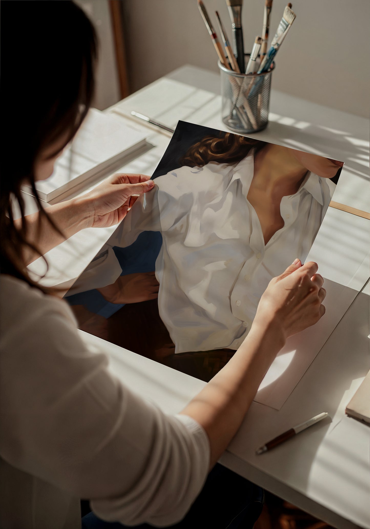 A business woman art Print