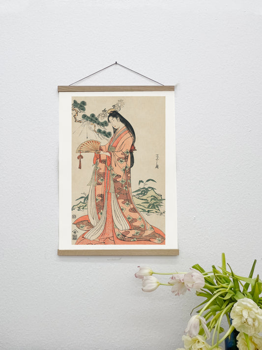 Sale: Geisha with long hair by Eishi Hosoda A2 Size Canvas Print