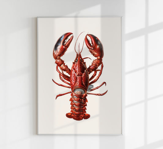 Big Lobster Red Antique Print