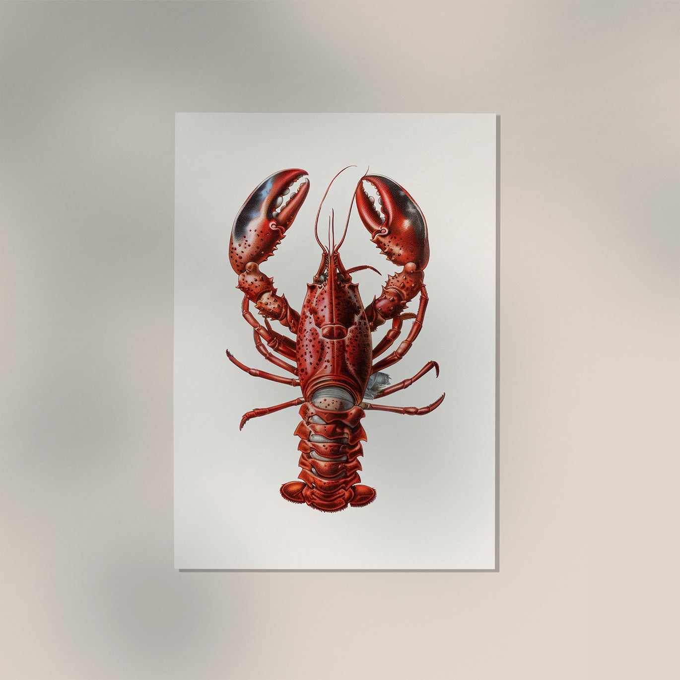 Big Lobster Red Antique Print
