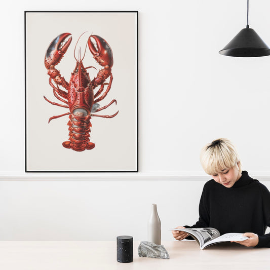 Big Lobster Red Antique Print