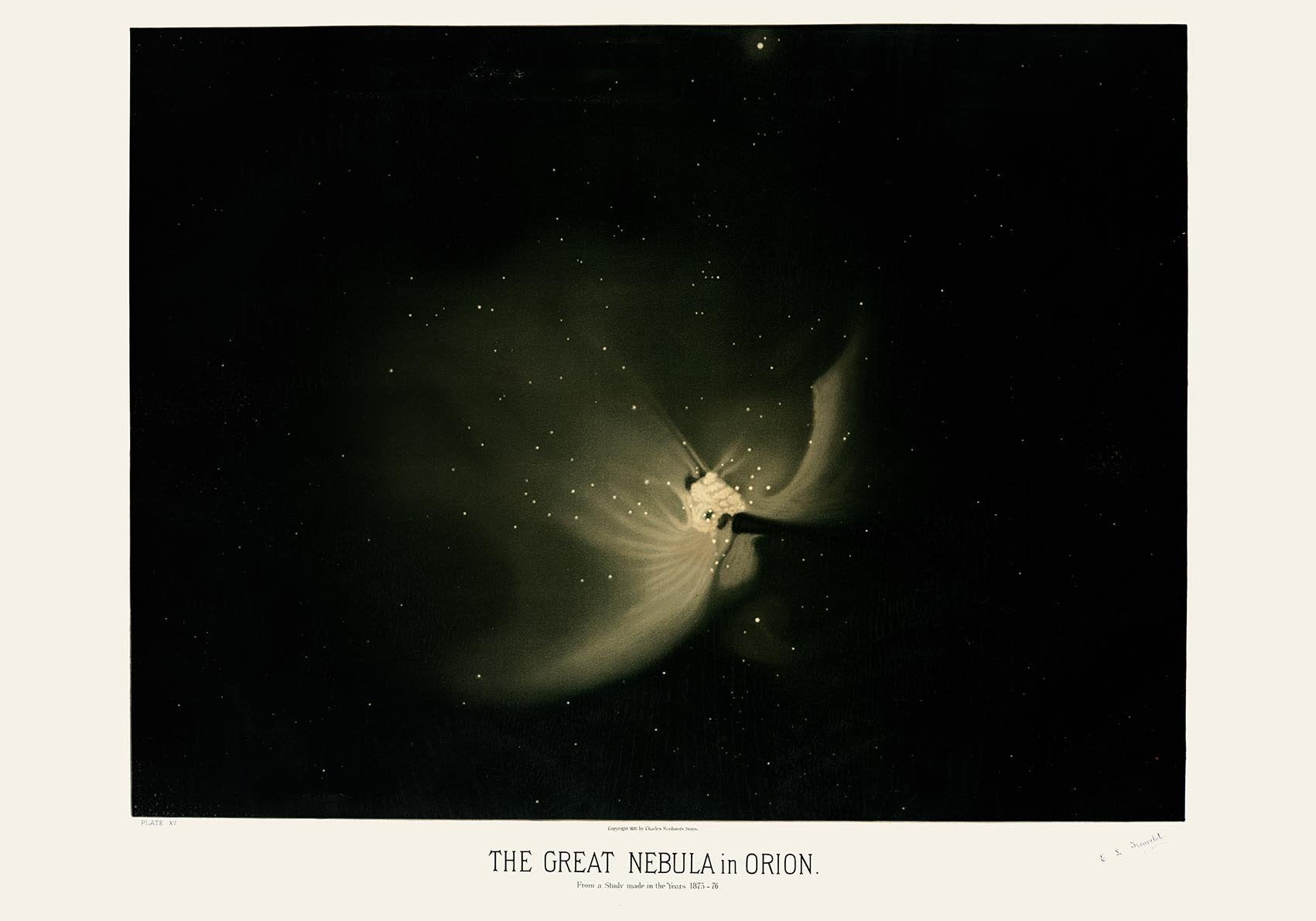 The Great Nebula Antique Astronomy Poster