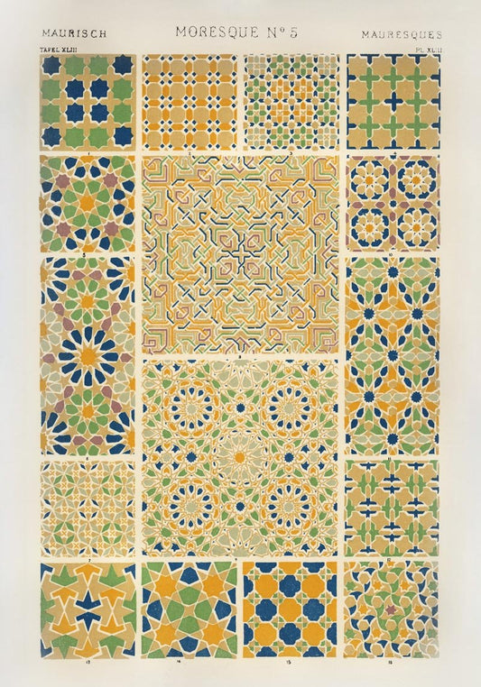 Moresque Nr 5 Art Poster by Owen Jones.