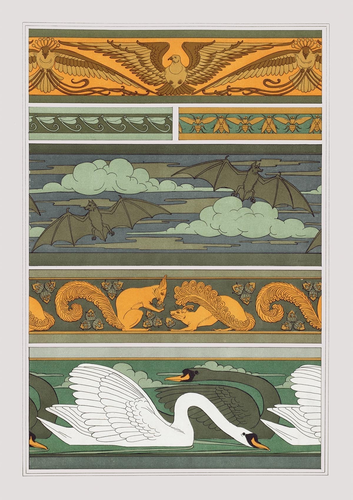 intricate prints showcase at bat print studio social... Bats, Squirrels and Swans Poster – Patroa Studio