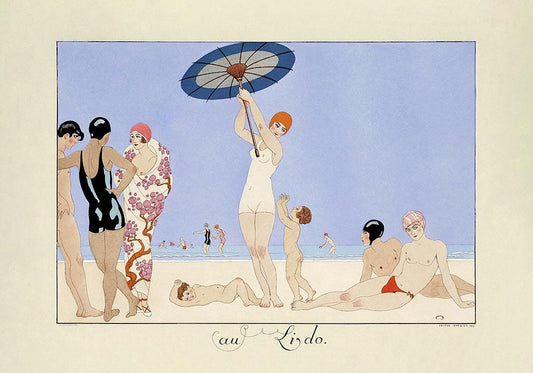 Au Lido Plate N°14  Vintage Fashion Illustration Poster by George Barbier