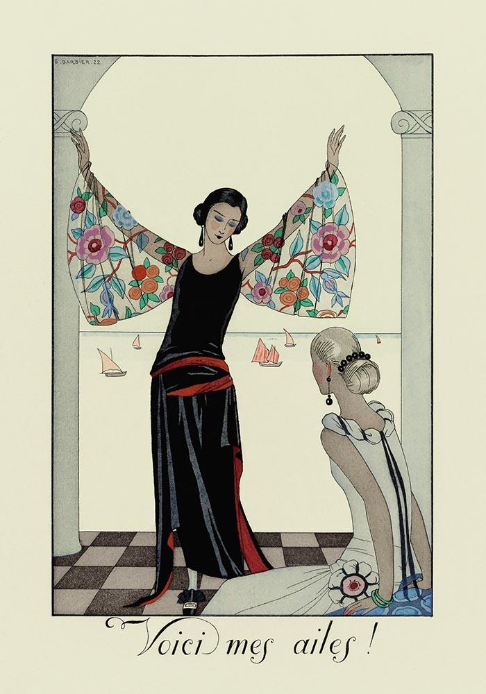 Voici Mes Ailes! Vintage Fashion Illustration Poster by George Barbier