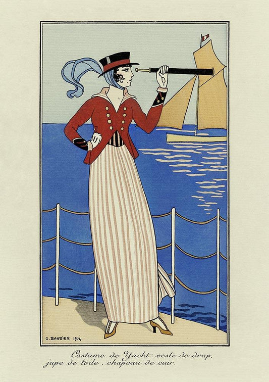 Costume de Yacht Vintage Fashion Illustration Poster by George Barbier