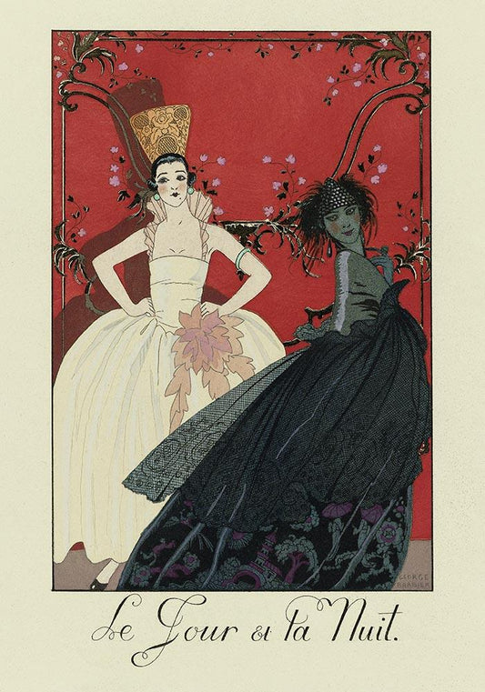 Le Jour et La Nuit Vintage Fashion Illustration Poster by George Barbier