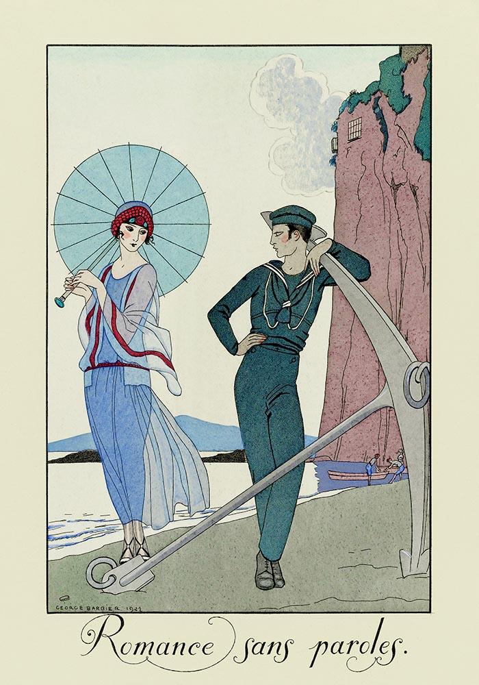 Romance Sans Paroles Vintage Fashion Illustration Poster by George Barbier