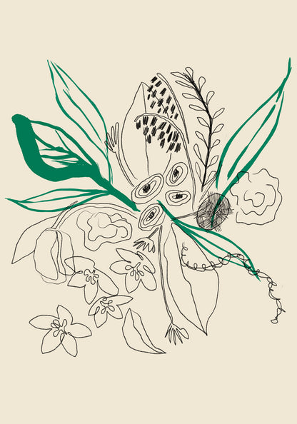 Bouquet Green and Black lines