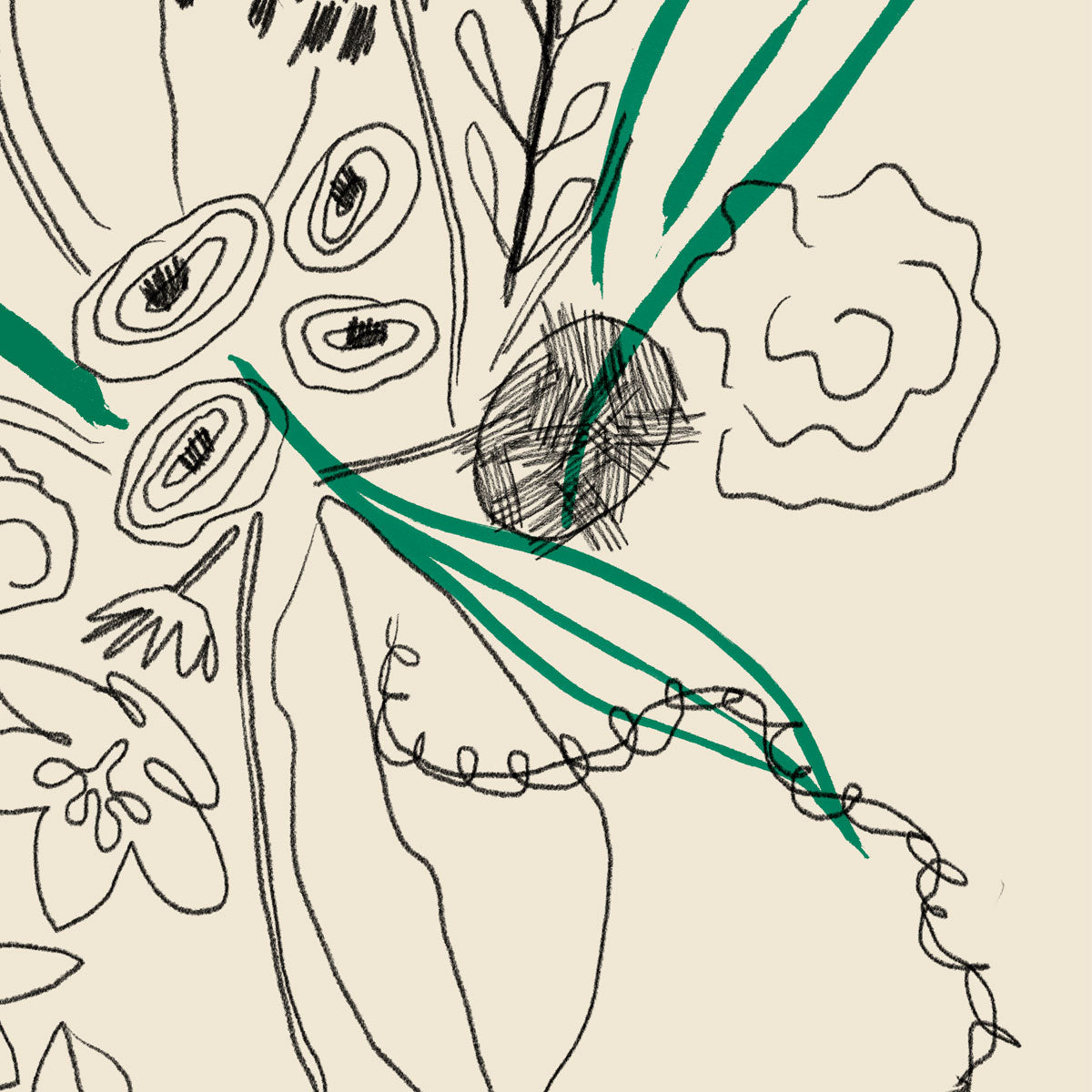 Bouquet Green and Black lines