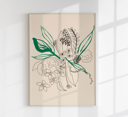 Bouquet Green and Black lines
