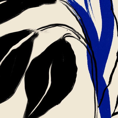 Blue Lilly and Black lines
