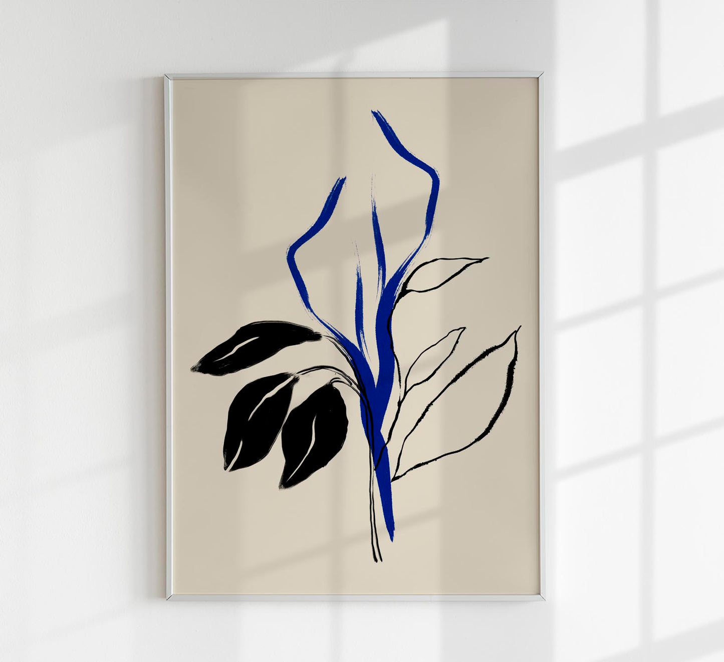 Blue Lilly and Black lines