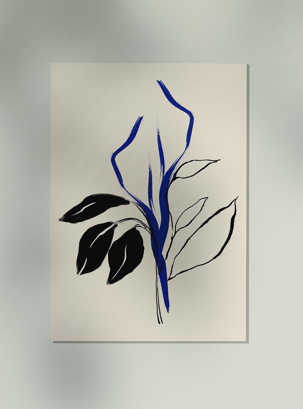 Blue Lilly and Black lines