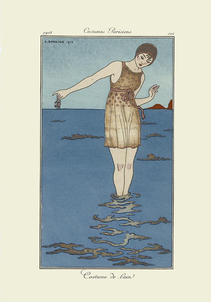 Costume de Bain Vintage Fashion Illustration Poster by George Barbier