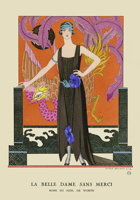 La Belle Dame Sans Merci Vintage Fashion Illustration Poster by George Barbier