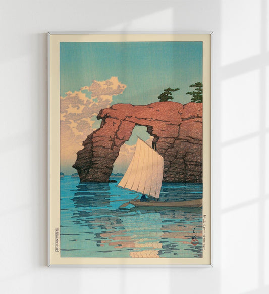 Zaimoku Island in Matsushima by Hasui Japanese Art Poster 