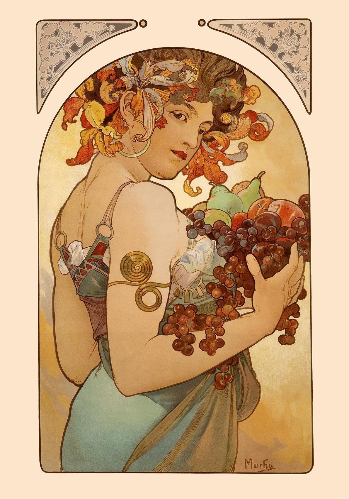 Fruit by Alphonse Mucha Art Poster