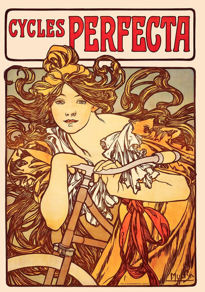 Cycles Perfecta by Alphonse Mucha Art Nouveau Poster