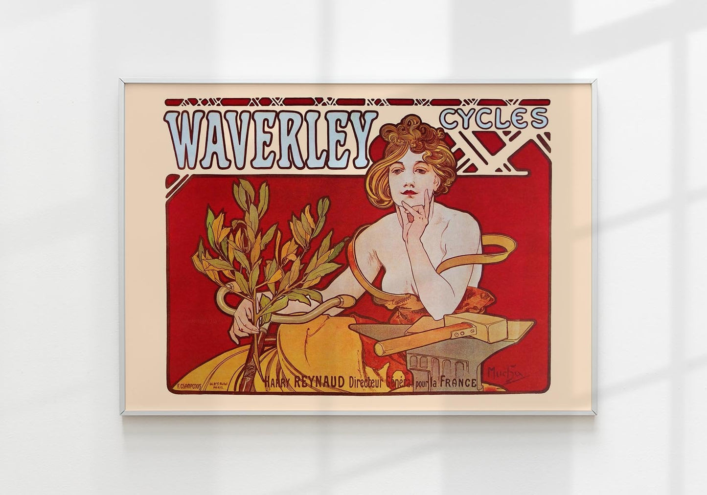 Waverly Cycles by Alphonse Mucha Art Nouveau Poster