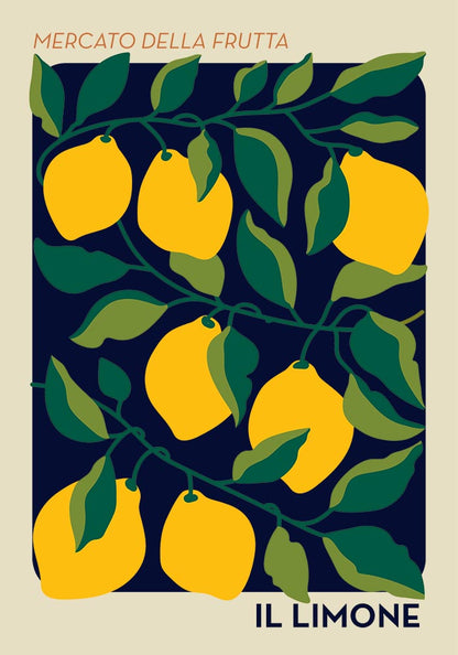 Il Limone Fruit Market Art Poster