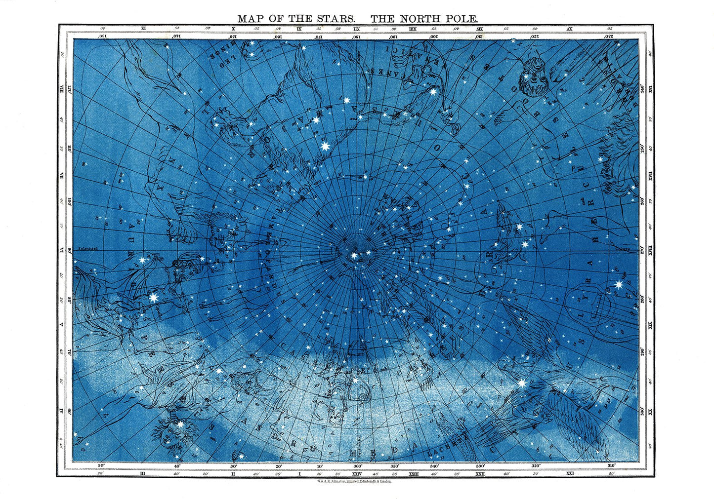 Starmap North Pole Vintage Celestial Chart