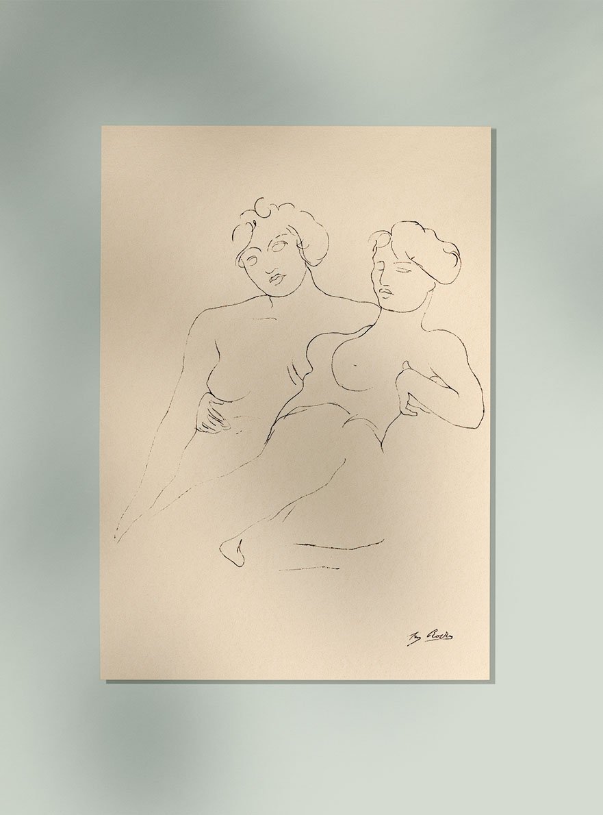 Two Figures by Rodin Art Poster