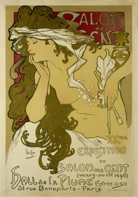 Salon Art Nouveau Vintage Poster by Mucha