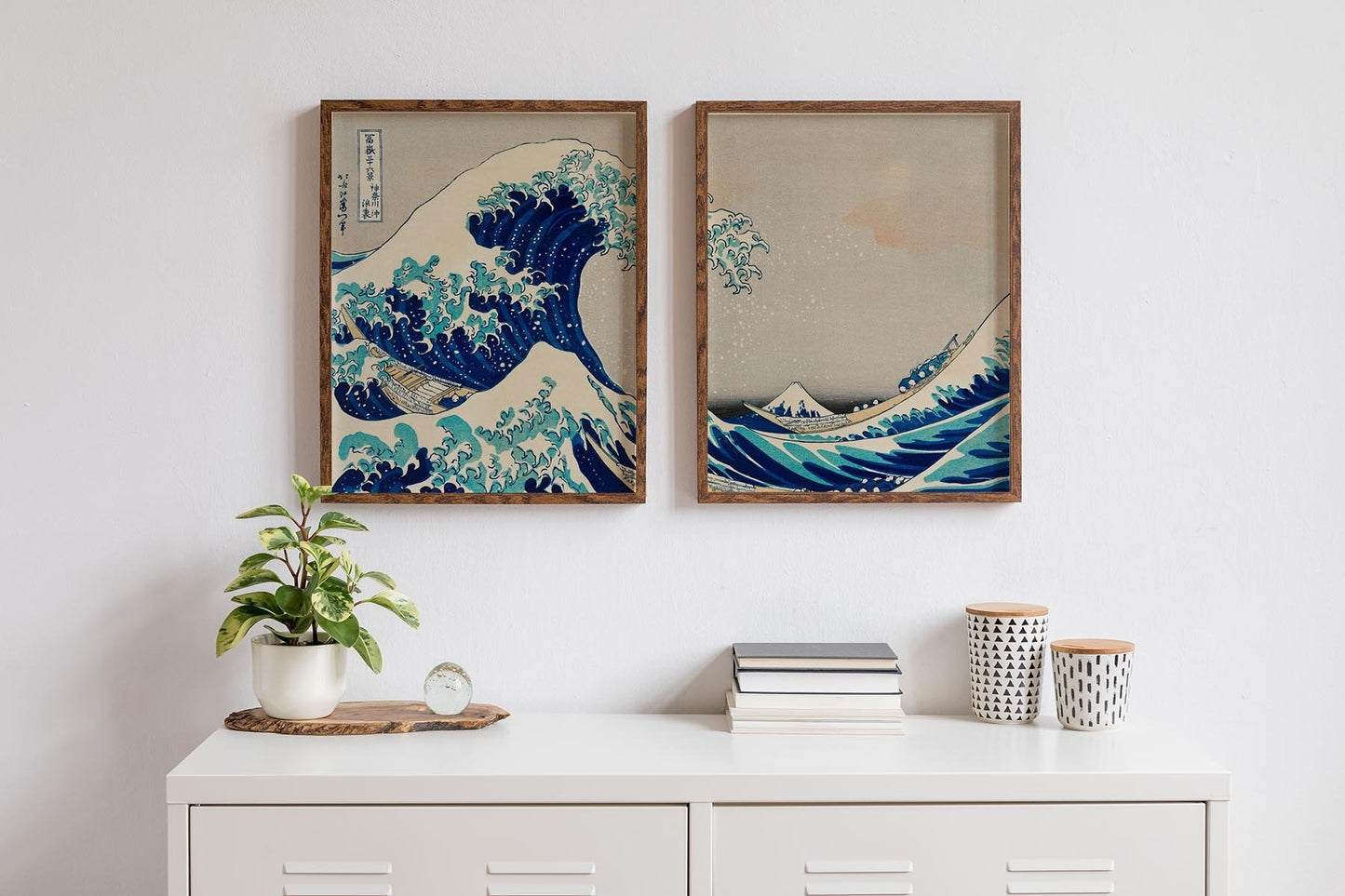 The Great Wave Hokusai Diptych Art Posters