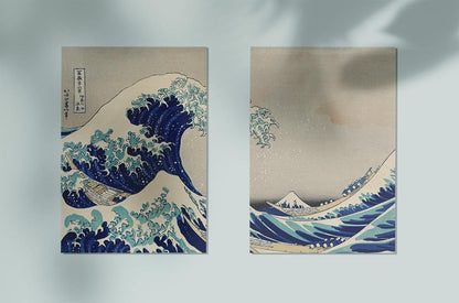 The Great Wave Hokusai Diptych Art Posters