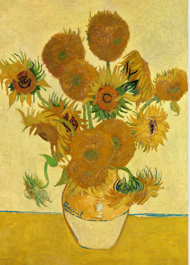 Vase with Three Sunflowers Yellow by Van Gogh