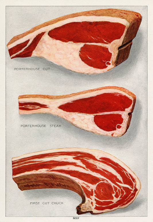 Beef 3 Pieces Steak - Kuriosis Vintage Prints